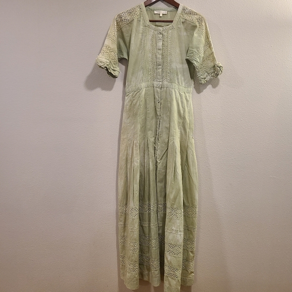 LoveShackFancy Edie Lace Green Maxi Dress - Picture 4 of 8